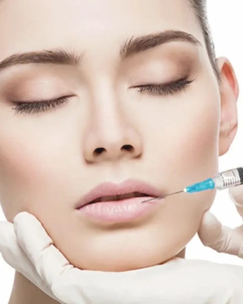 Dermal filler treatment in progress