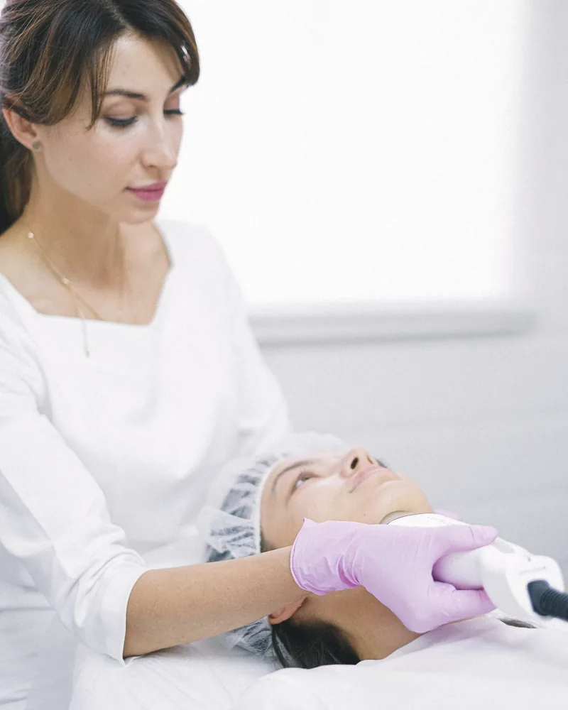 Provider preparing a professional skin treatment
